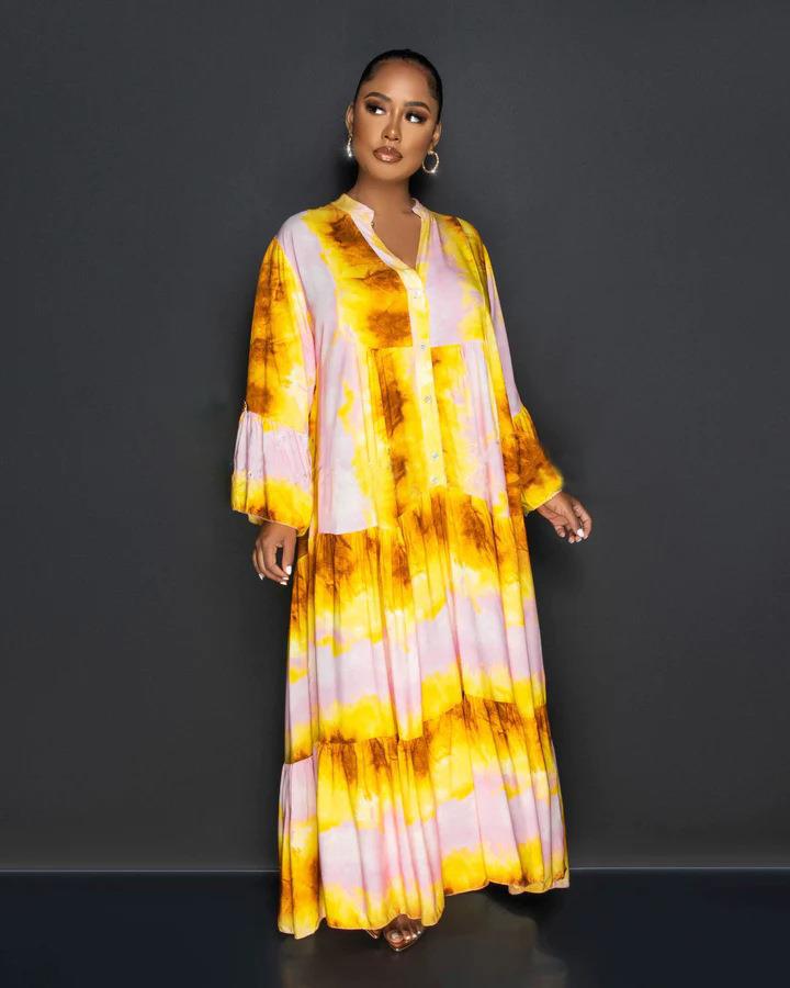 Women printed loose long skirt 3