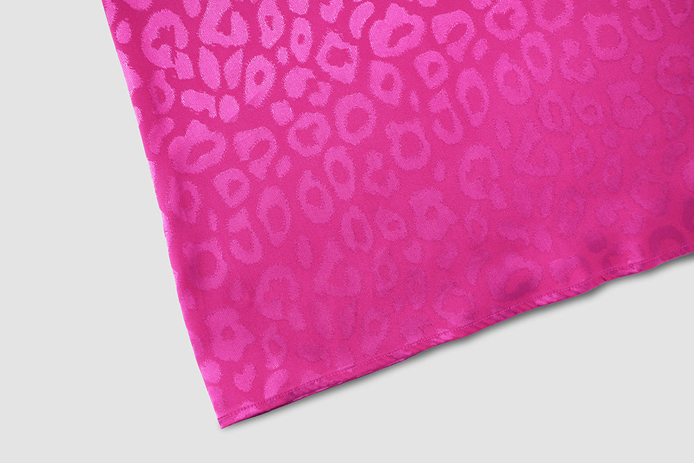 Plus Size Women V Neck Long Sleeve Leopard Print Dress 34