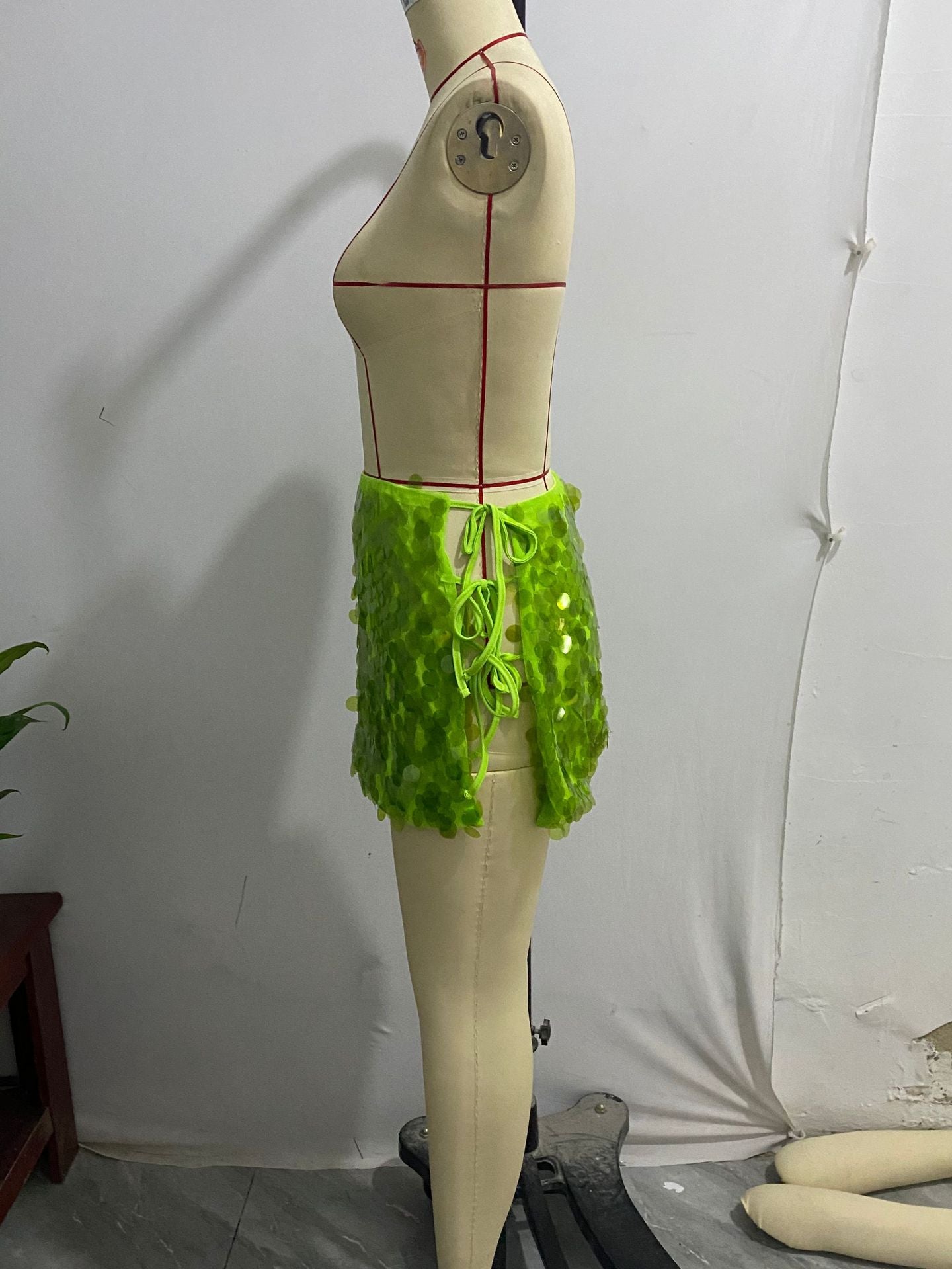 Shiny sequins Patchwork Bodycon sexy short skirt 19