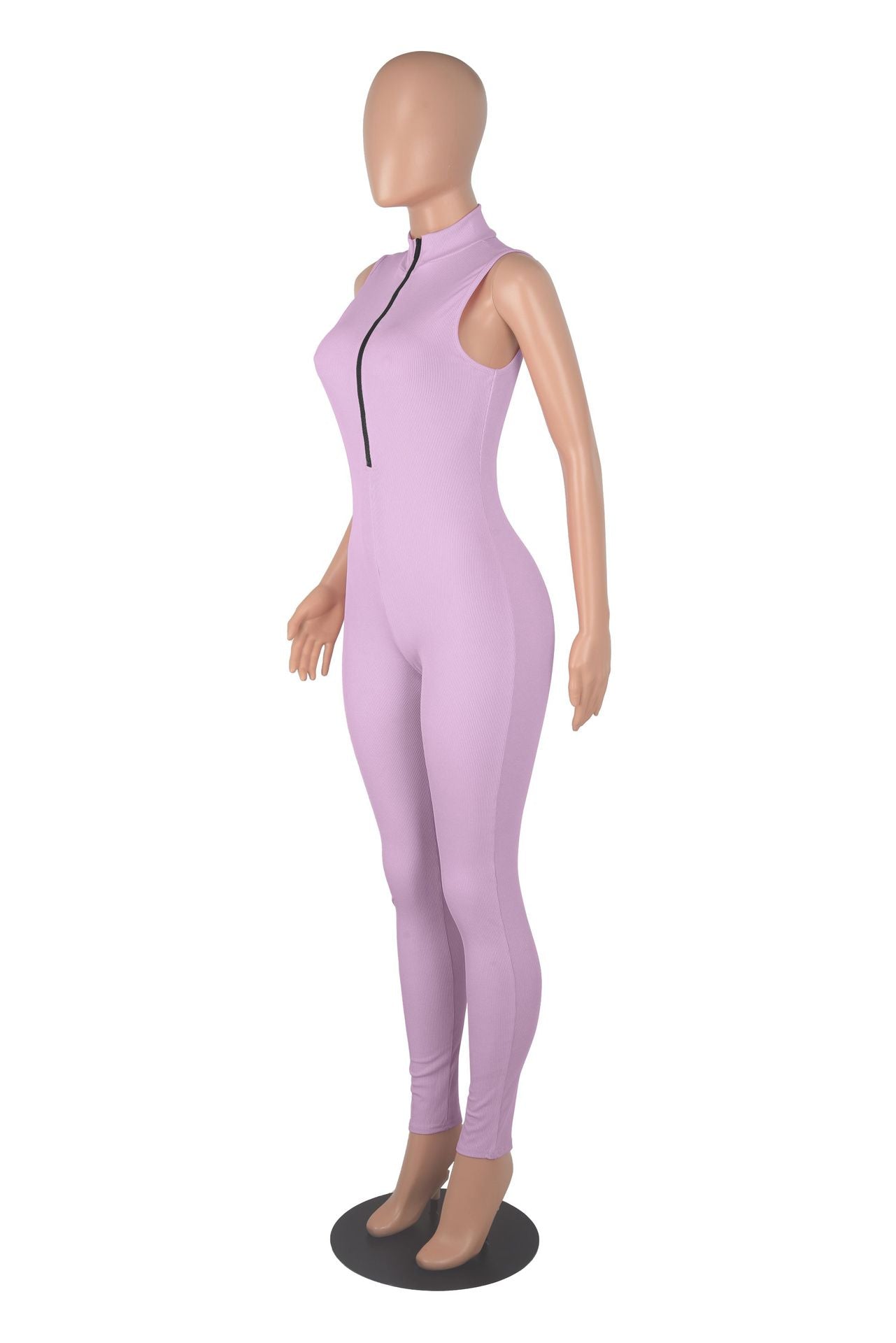 Women stretch zipper Jumpsuit 45