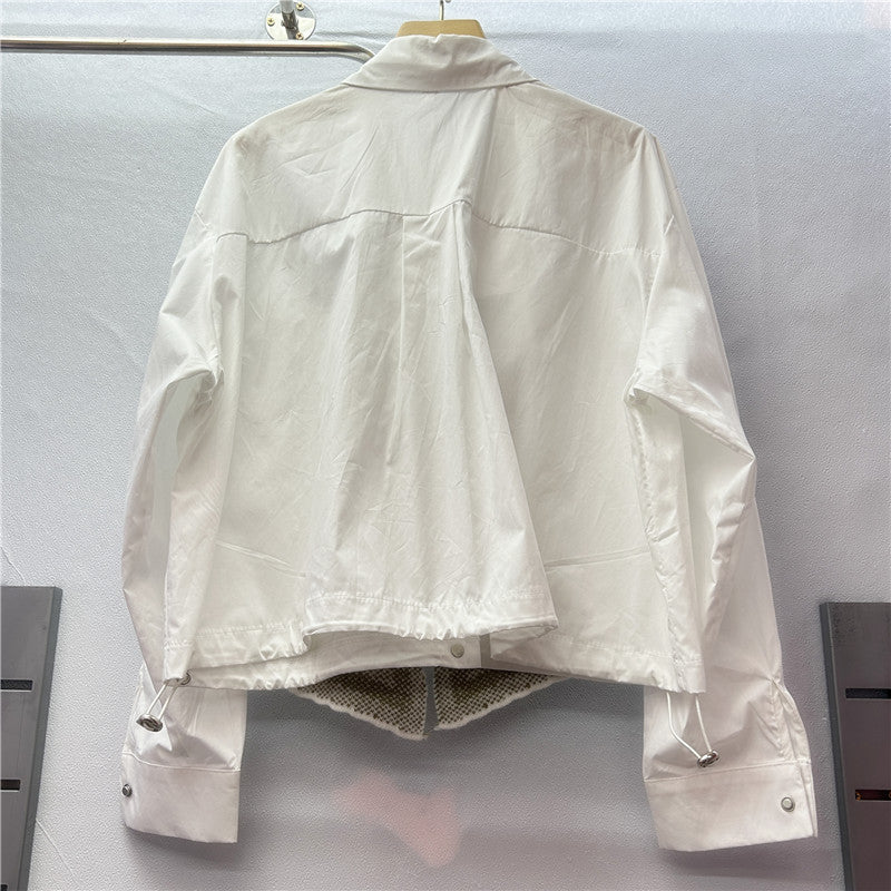 Women long-sleeved Patchwork Knitting shirt bow shirt 5