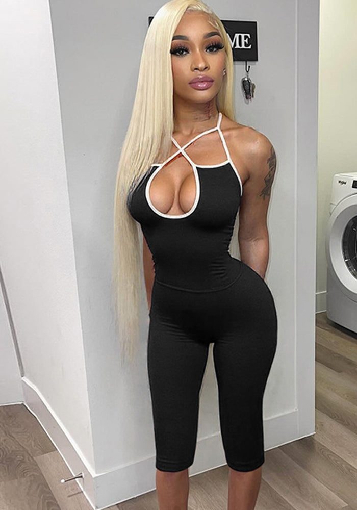 Women Spring and Summer Sexy Suspender Backless Tether Two-piece Set