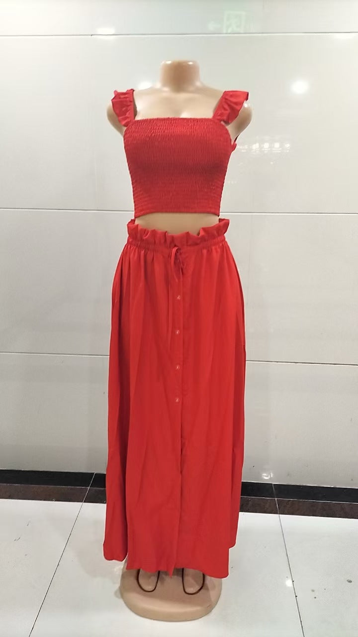 Fashion Solid Color Women's Strap Maxi Dress 10