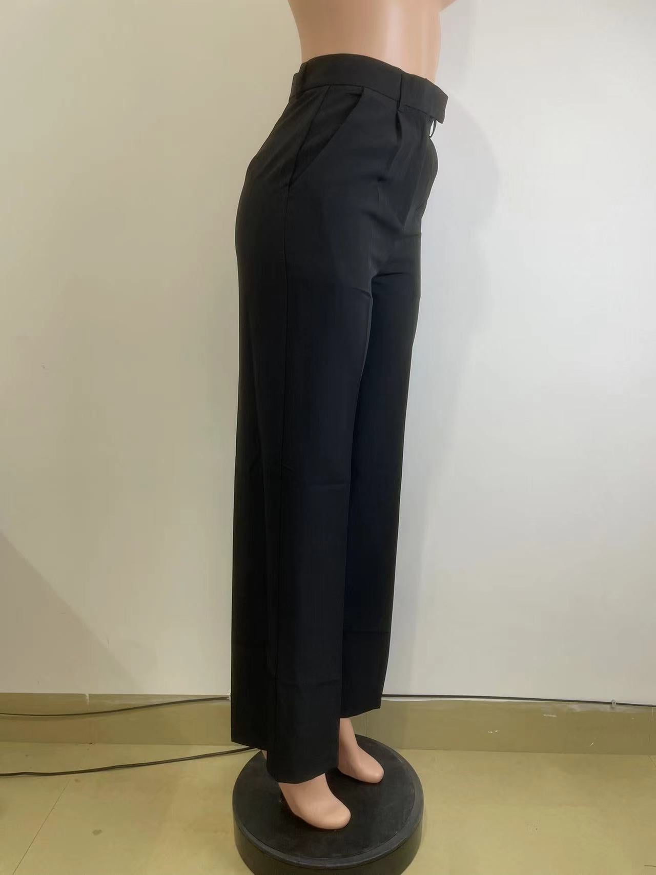 Women's Spring Autumn Winter High Waist Straight Wide Leg Casual Pants 17