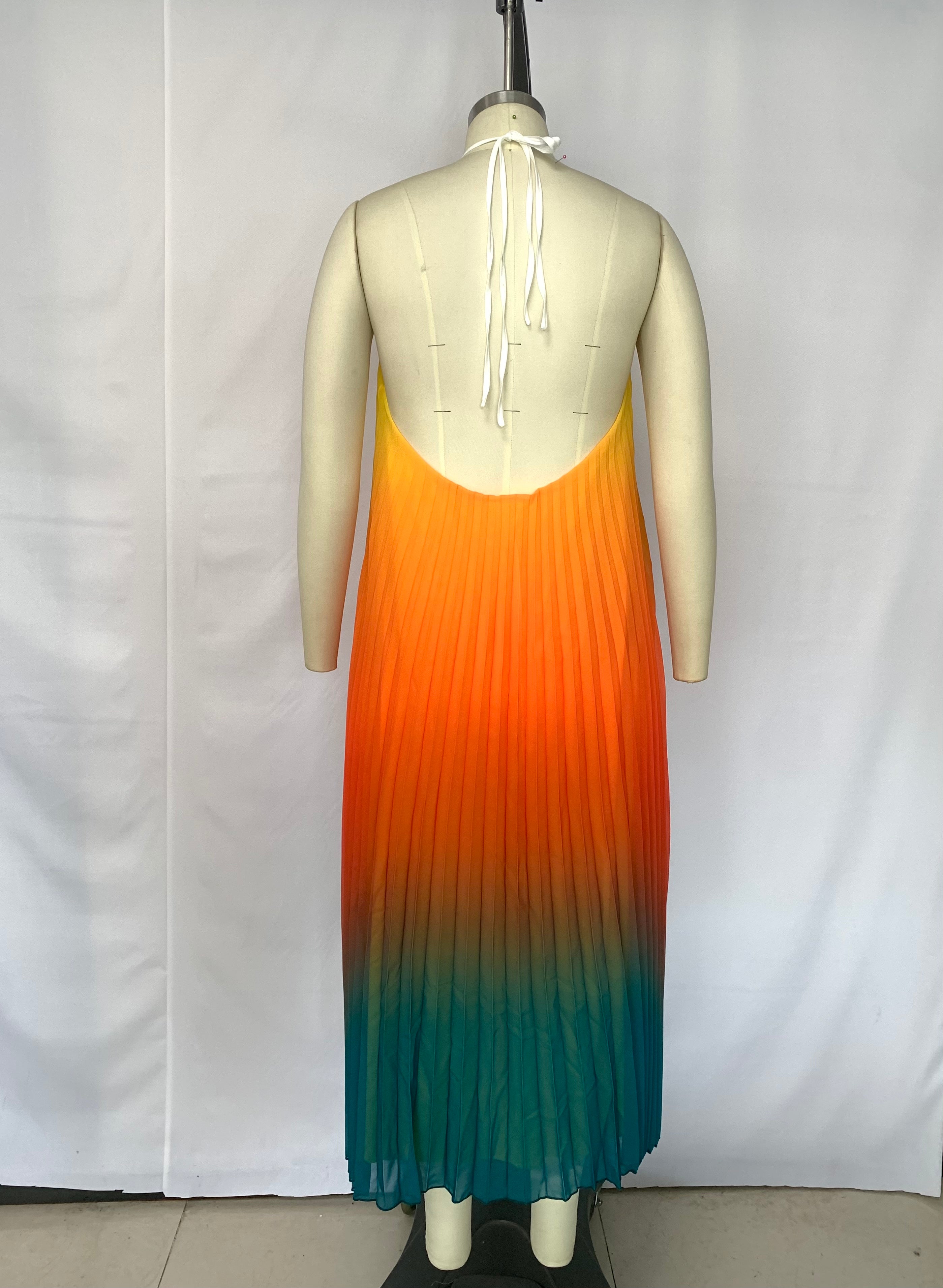 Women's Summer Chic Positioning Print Loose Lace-Up Drop-Shoulder Swing Dress 9