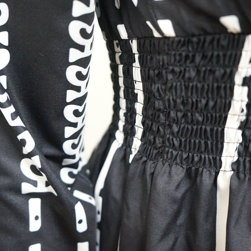 Plus Size Women Long Sleeve Round Neck Striped Dress 6