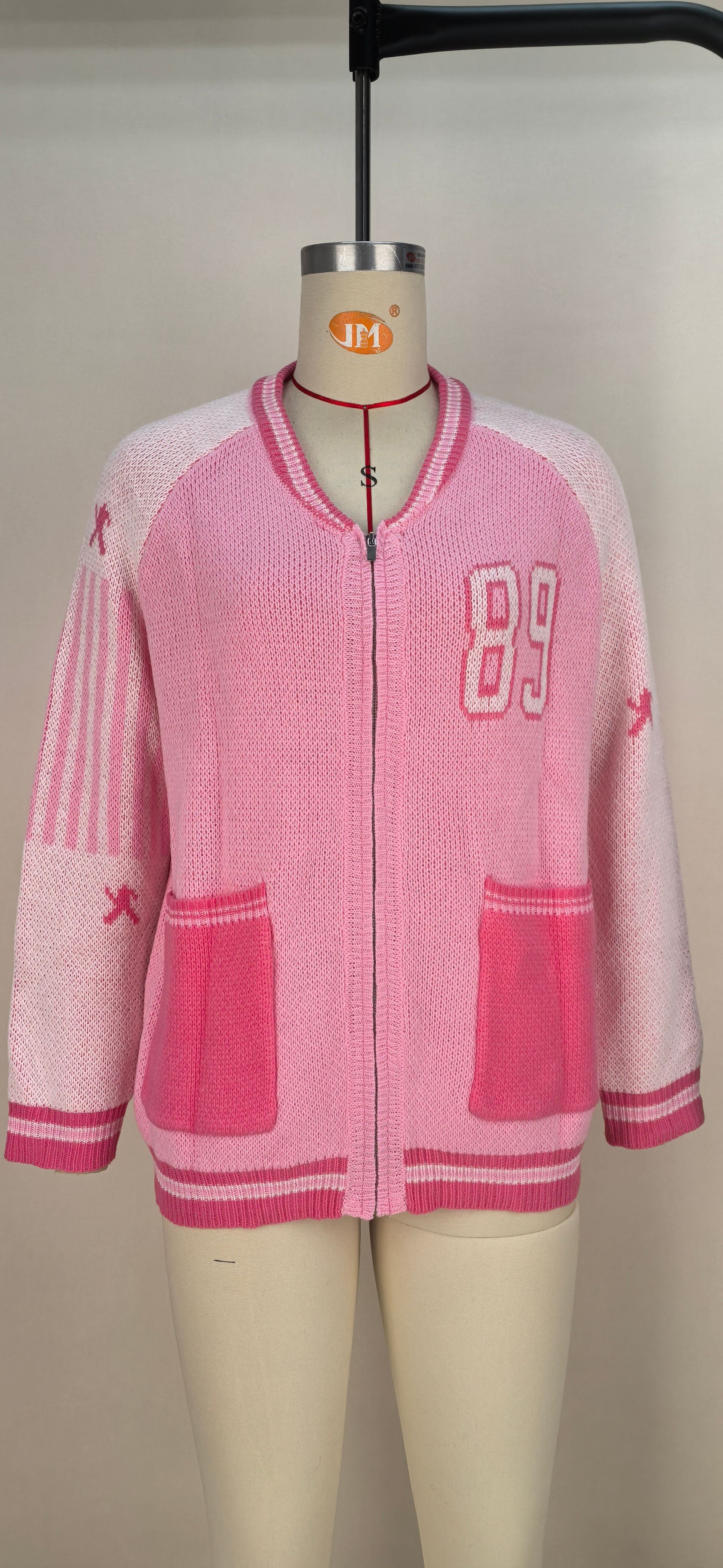 Women's Letter Baseball Sweater Women's Loose Cardigan Casual Long Sleeve Top 10