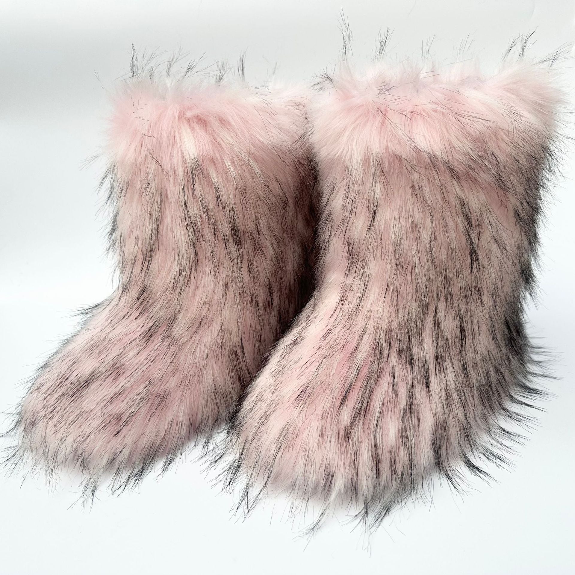 Women Furry Mid-length Snow Boots 12