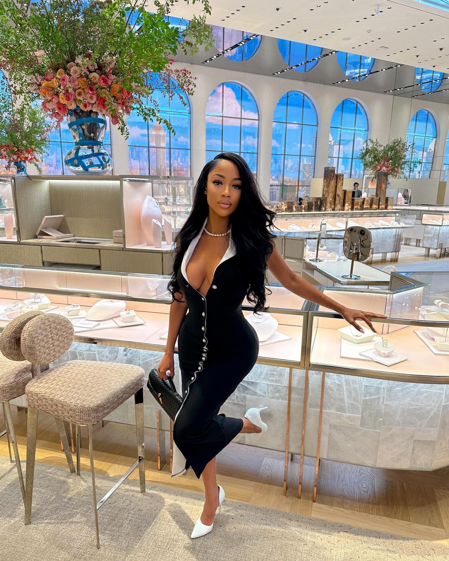 Women Elegant Contrast Button African Dress 4