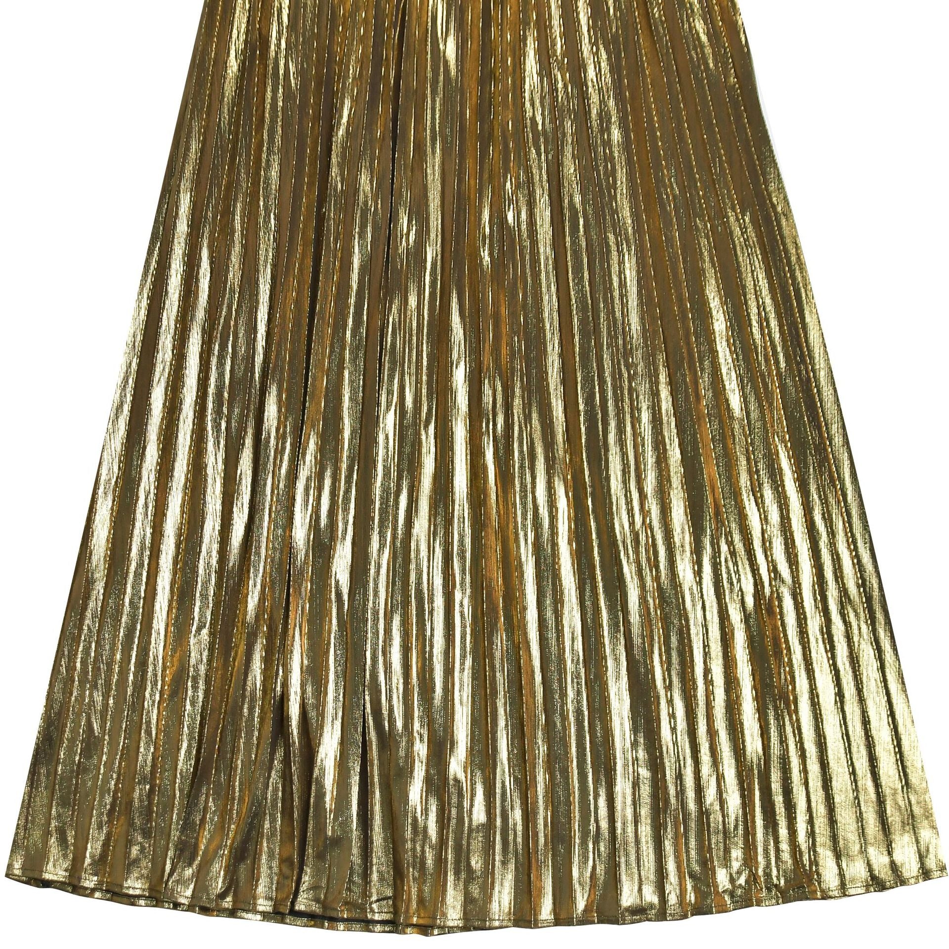 Fashion Women's Elegant Shiny Solid Color Pleated Long Dress 22