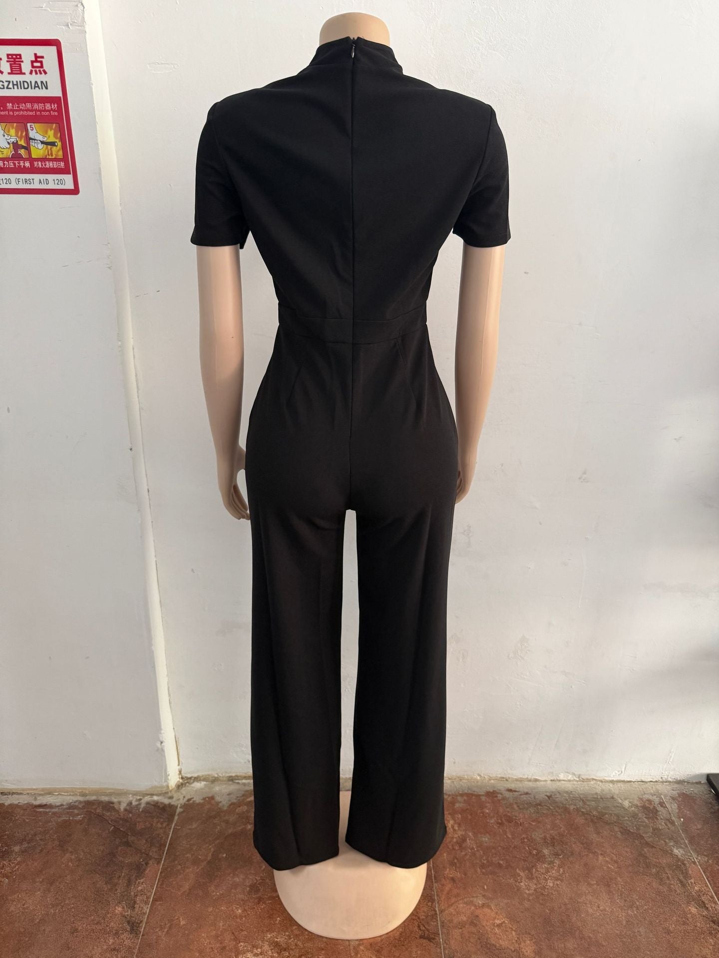 Women Elegant Patchwork Short-Sleeved Jumpsuit 9