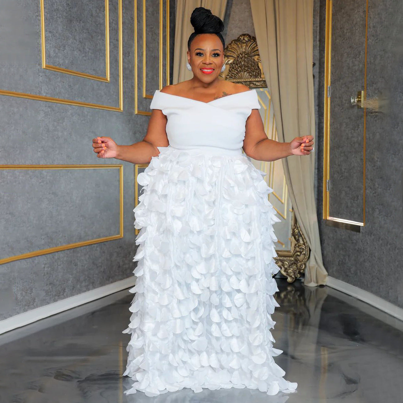 Women's Africa Plus Size high waist Formal Party evening dress 3