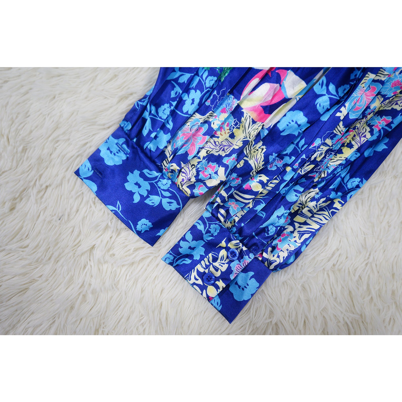 Women Autumn Printed Long Sleeve Pleated Dress 35