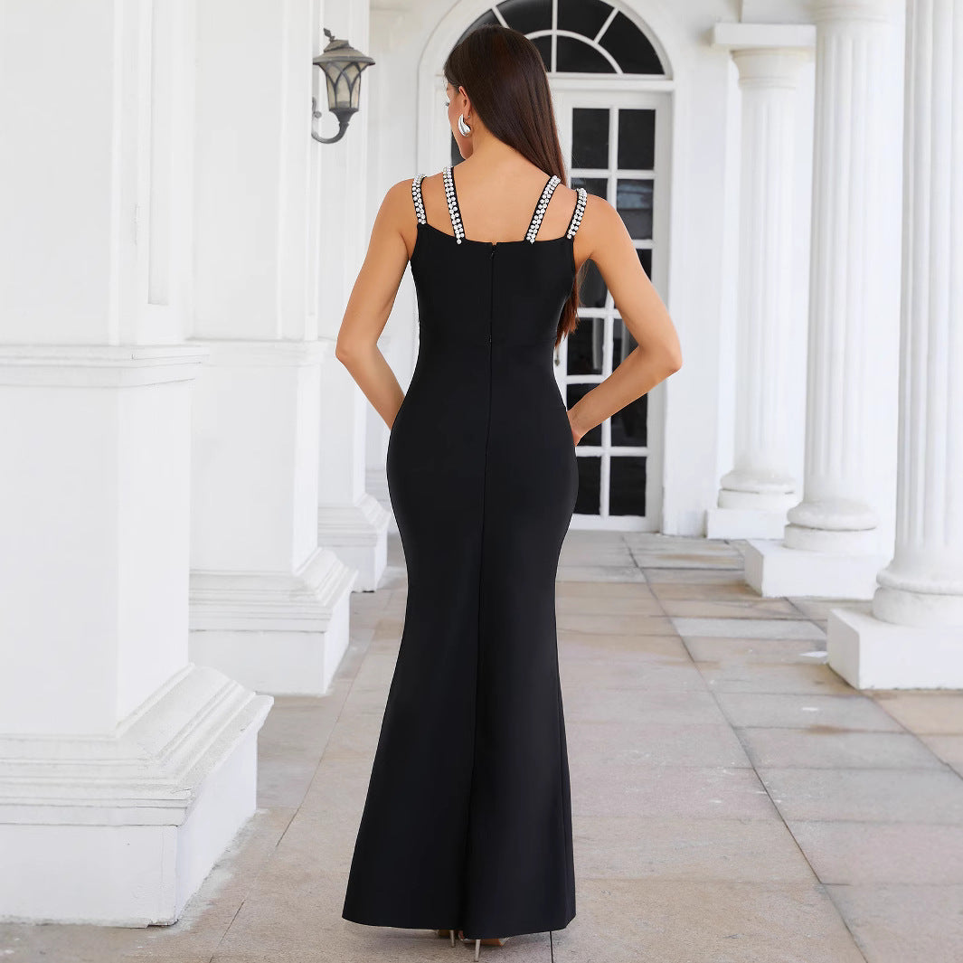 Women Black Evening Career Party Dress 3