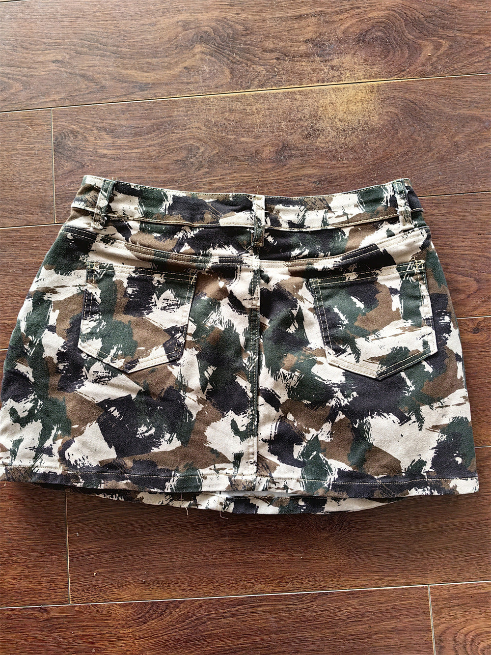 Camo Cargo Skirt Stretch Pocket Camouflage Mini Skirt 7