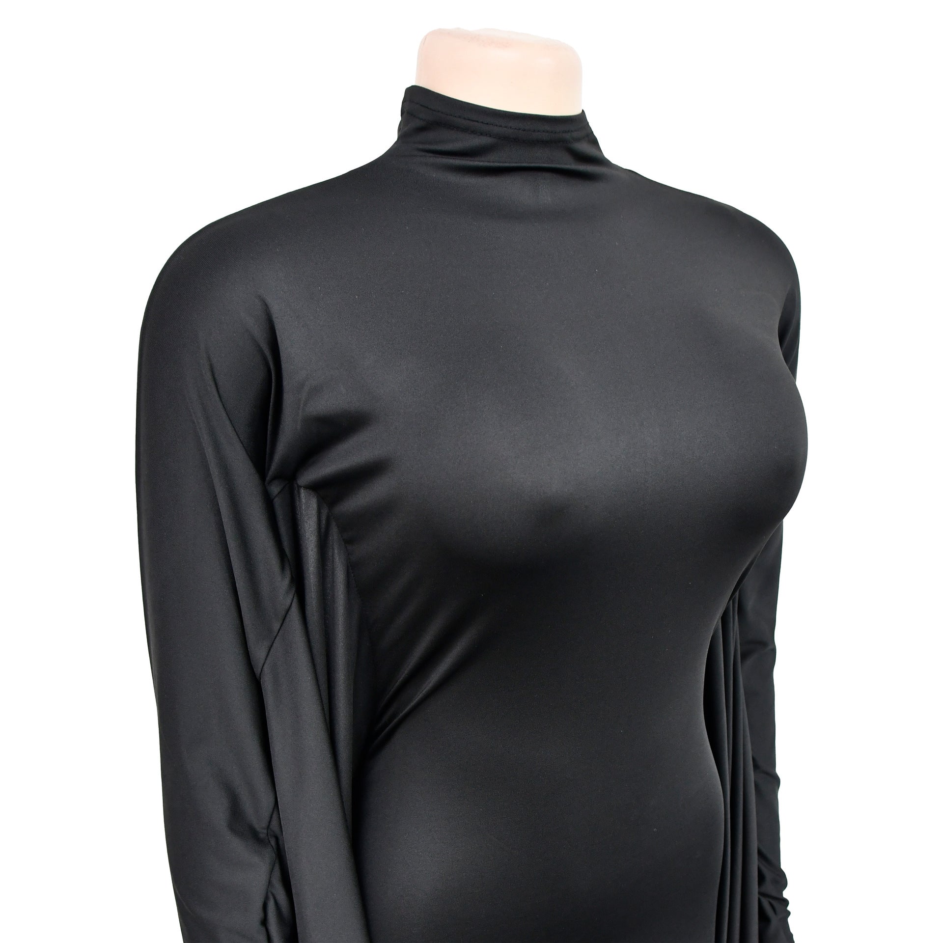 Women's fashion solid color bat style long-sleeved long dress 21