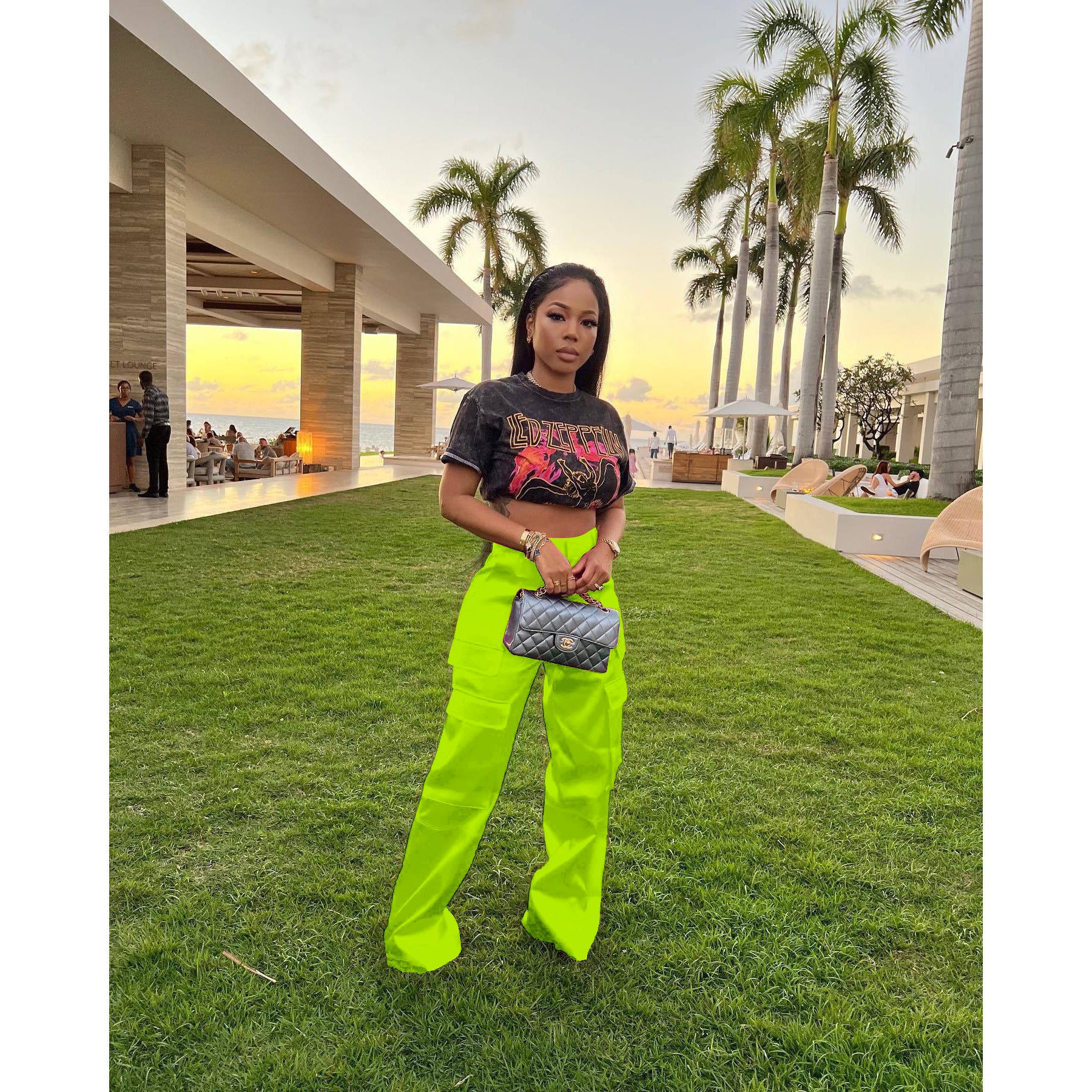 Women Casual Zipper Solid Pocket Zipper Trousers 6