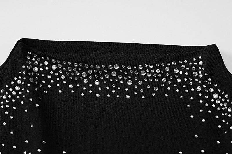 Women Summer Beaded Slim Fit Round Neck Short Sleeve Bodycon Dress 12