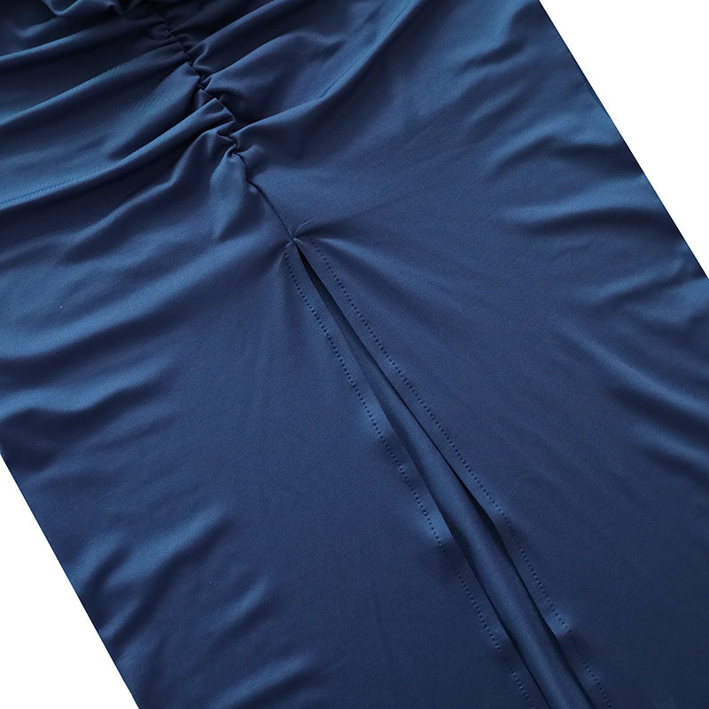 Summer Solid Color Slim Flower Split Long Skirt 29