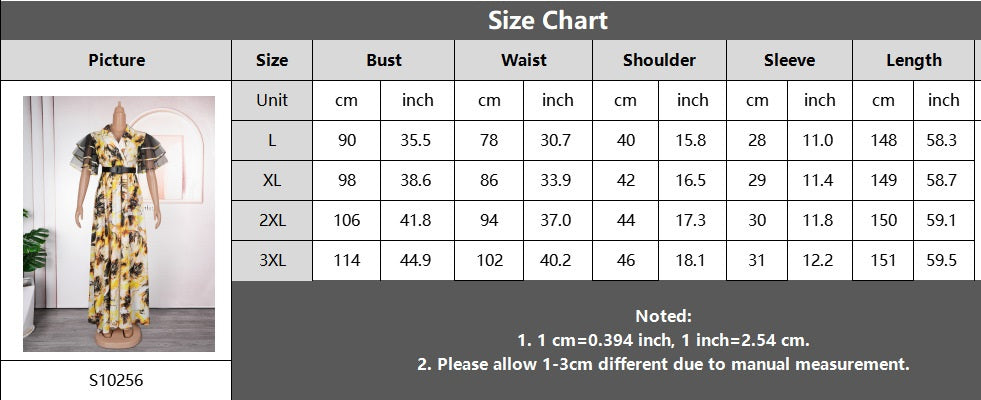 Plus Size African Women Printed Dress Puff Sleeve Long Dress 19