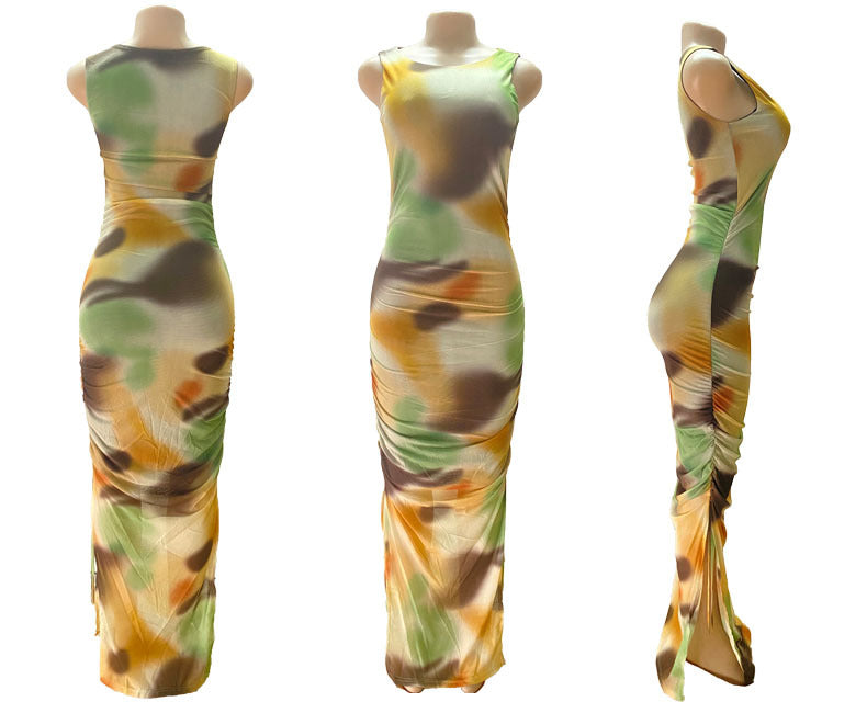 Women Mesh Print Beach Dress 13