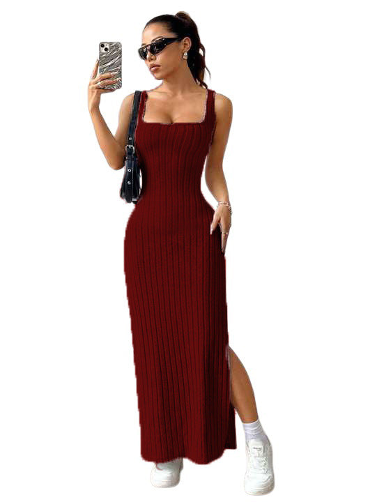 Women's Sexy Fashion Solid Color Sleeveless Dress 5