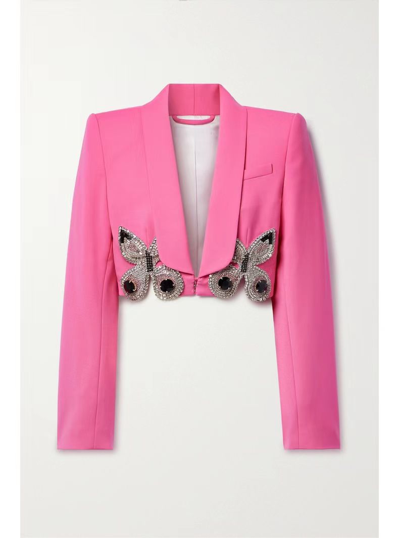 Women Diamond Butterfly Blazer and Skirt Two-piece Set 12