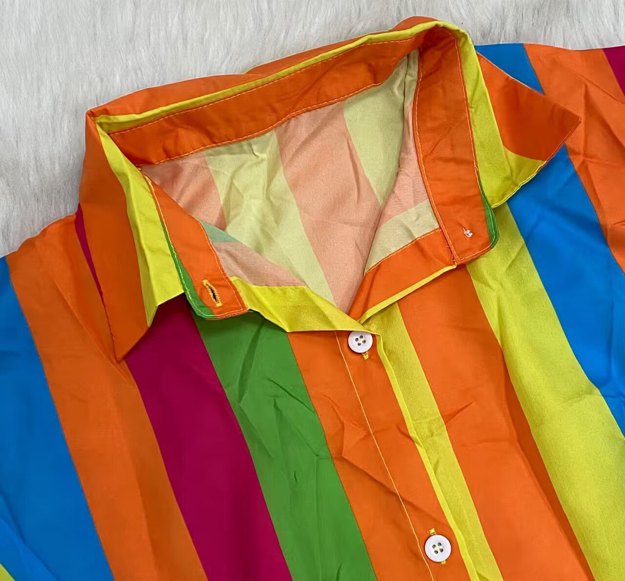 Women Popular Stripe Top and Shorts Casual Two-piece Set 8