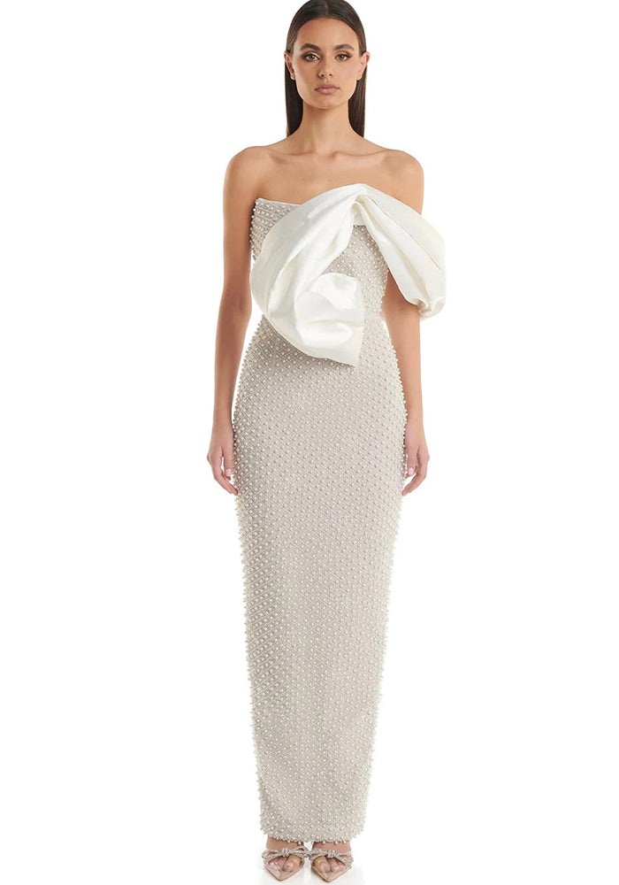 Women Sexy Strapless Beaded Dress