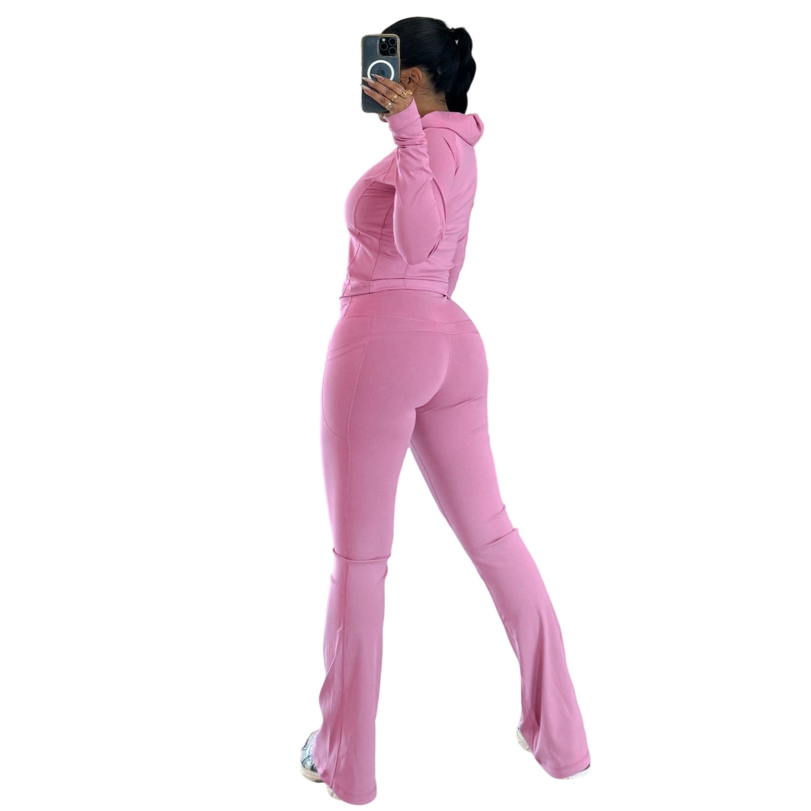 Tight Fitting Quick-Dry Gym Pockets Zipper Yoga Suit Outdoor Running Sportswear 23