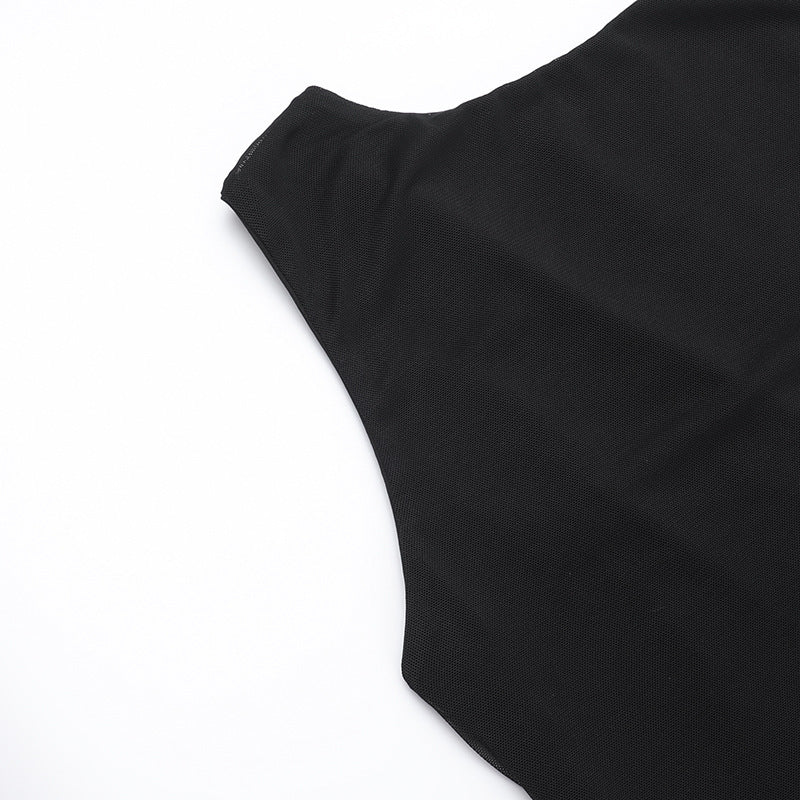 Women Spring Summer Sexy Backless Slit Sleeveless Dress 10