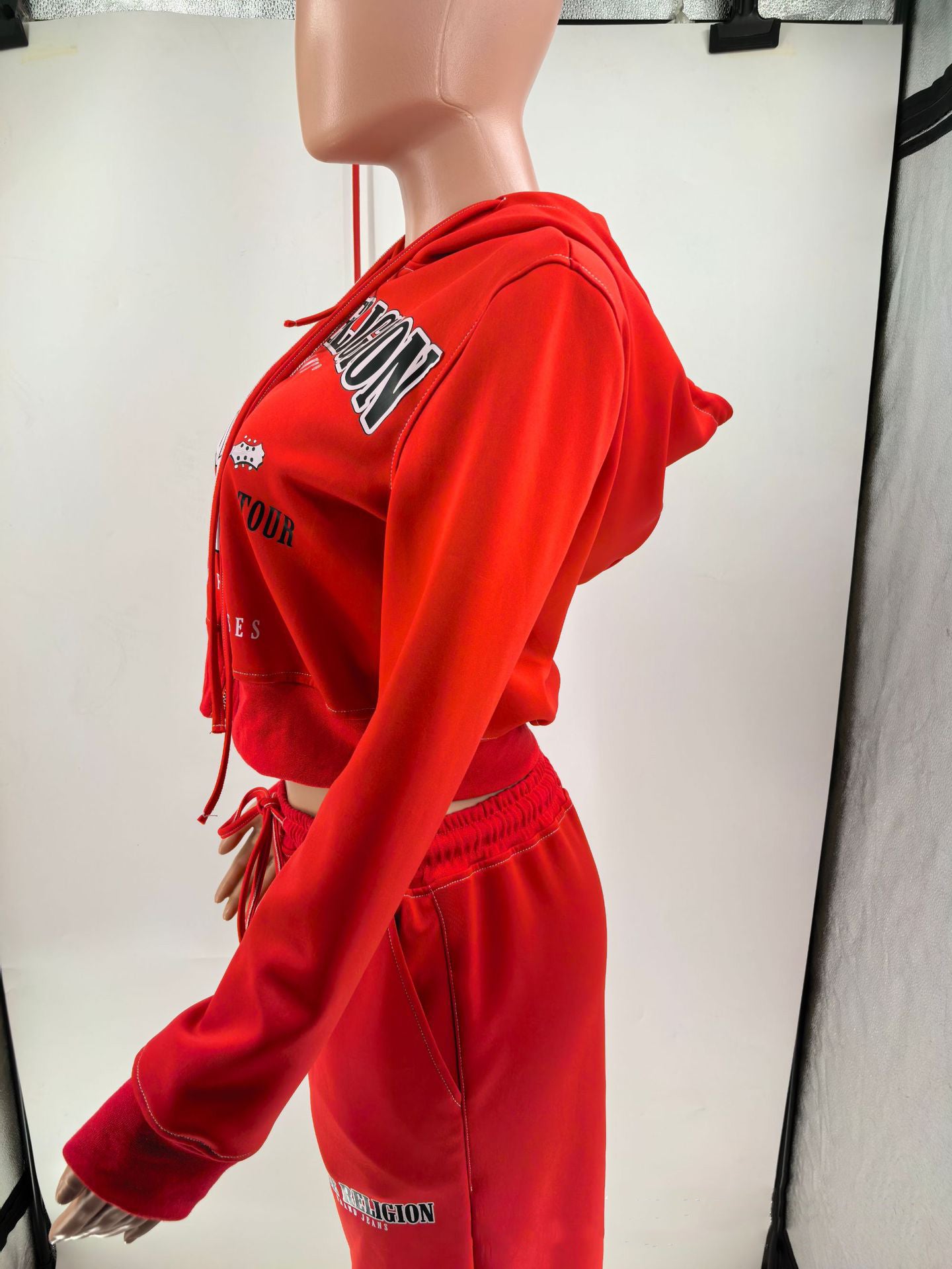 Women Casual Printed Long-Sleeved Athletic Hoodies and Pant Two-Piece Set 6