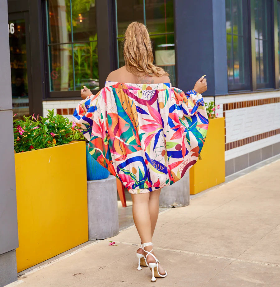 Women Loose Off Shoulder Mini Dress 8