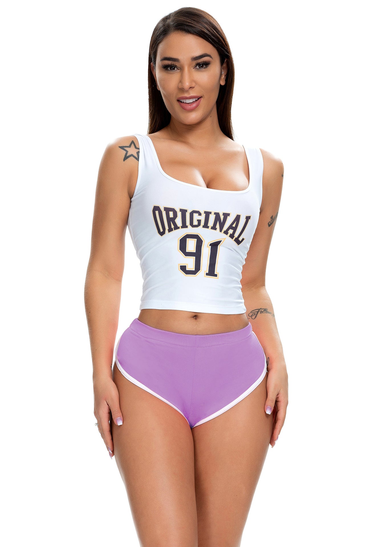 Summer Women's Sexy Running Stretch Sports Yoga Fitness Shorts 36