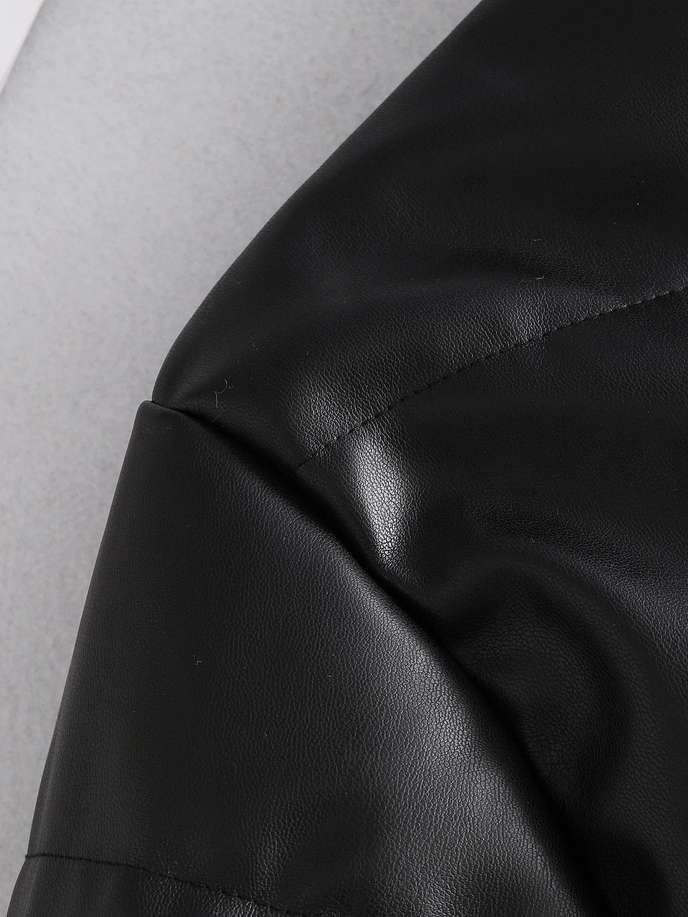 Leather Casual solid color leather cotton-padded Stand Collar jacket 67