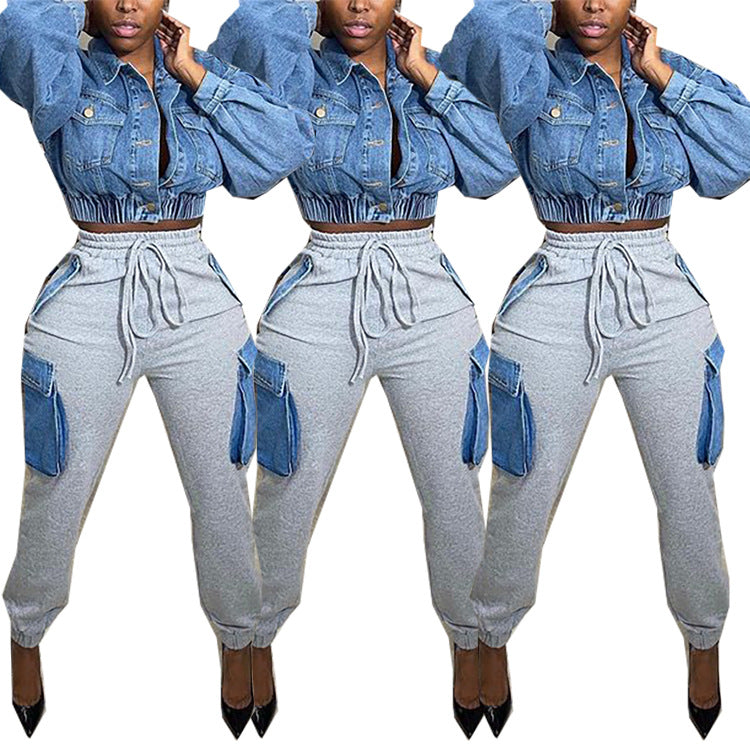 Women's Casual Trousers Street Fashion Style Large Pockets High Waist Cargo Pants 4