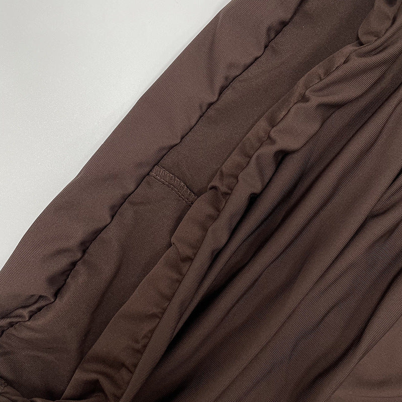 Women's Fashion Slash Shoulder Sexy Crop Top & Slit Skirt Set 15