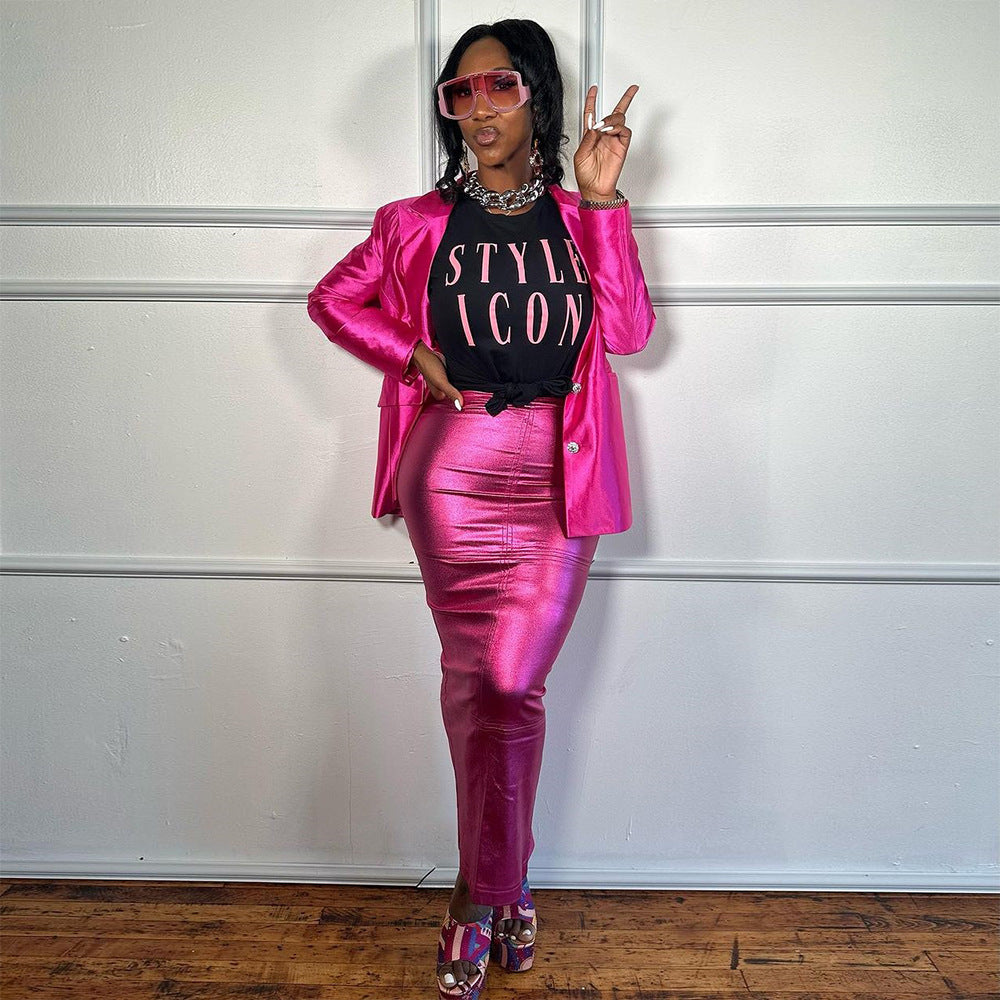 Summer Women Sexy Hidden Zipper Slit Bodycon Skirt 32