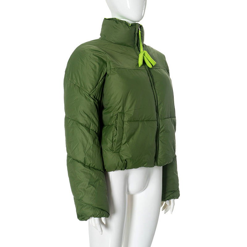 Women long sleeve contrast winter warm Padding Jacket 48