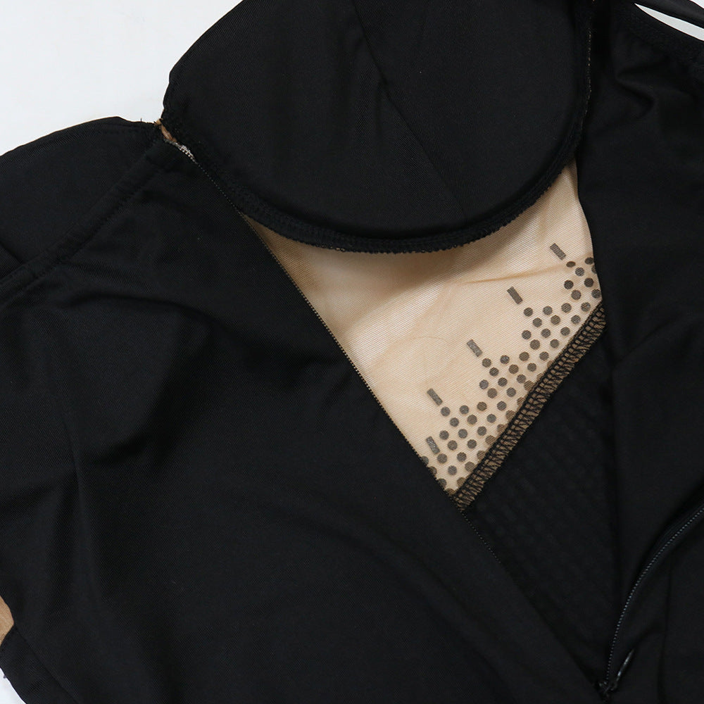 Women sexy suspender See-Through Bodycon dress 6