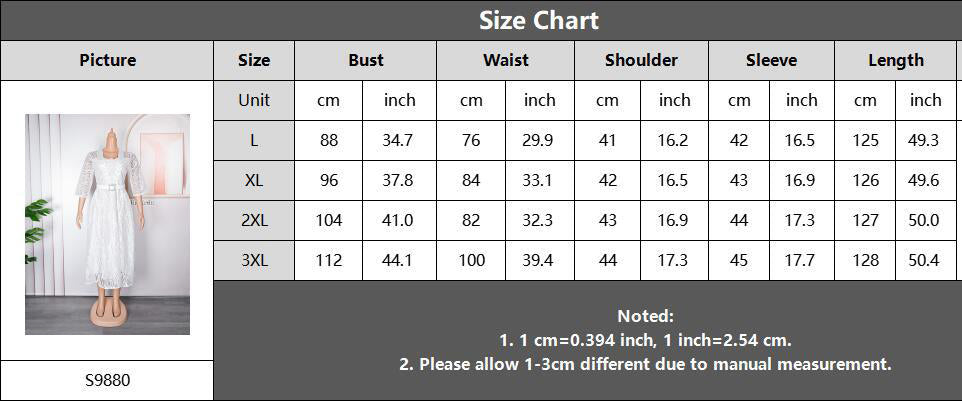 African Clothing Plus Size Women's Lace Patchwork Beaded A-Line High Waist Dress With Belt 7
