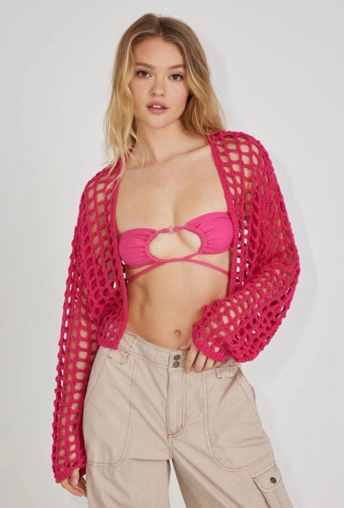 Hollow Fashion Sexy Knitting Women Cardigan 3