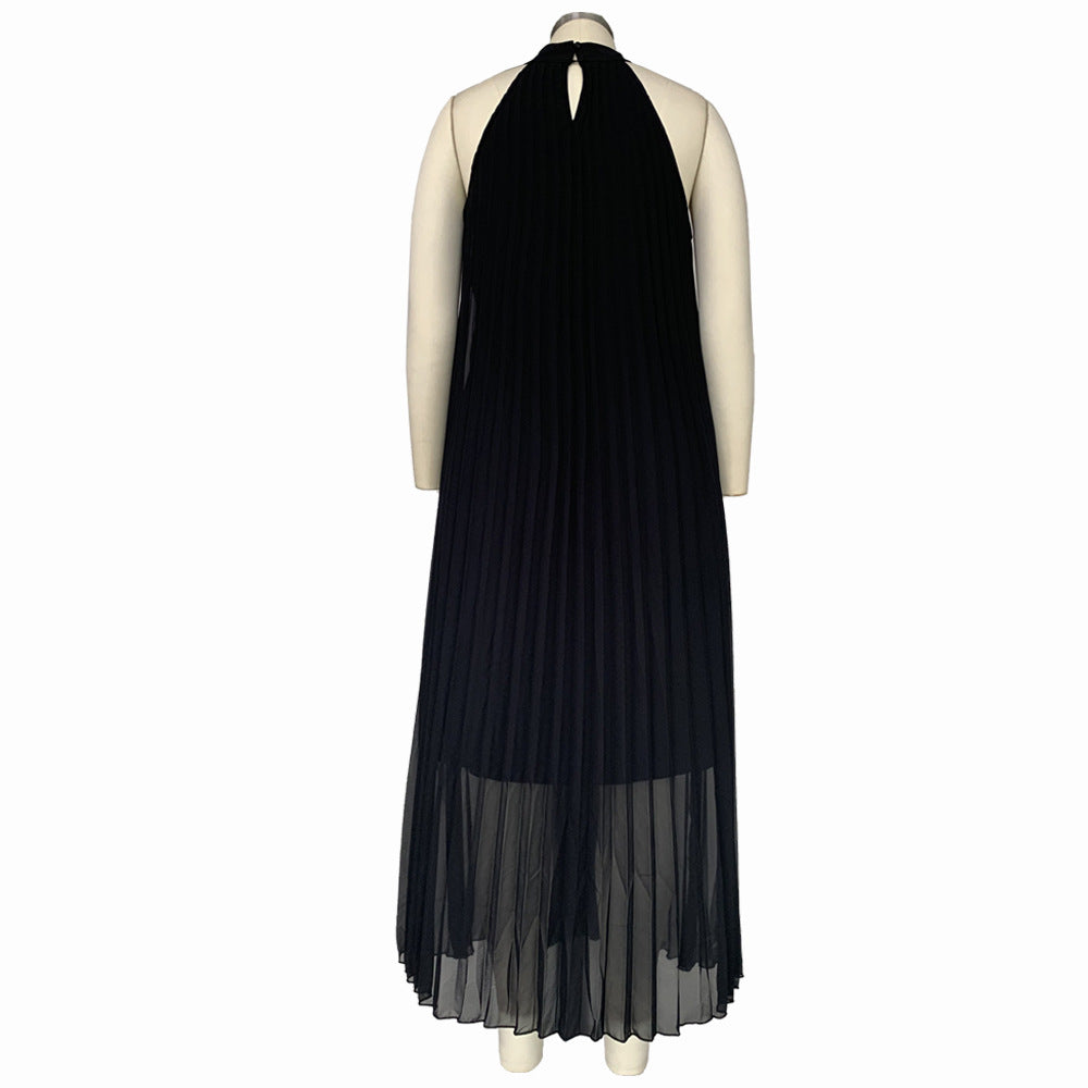 Women Pleated Loose Sleeveless Dress 21