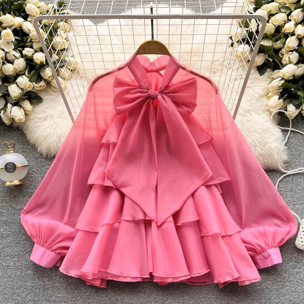 Luxury Women's Spring Elegant Chic Sweet Long-Sleeve Chiffon Blouse 13