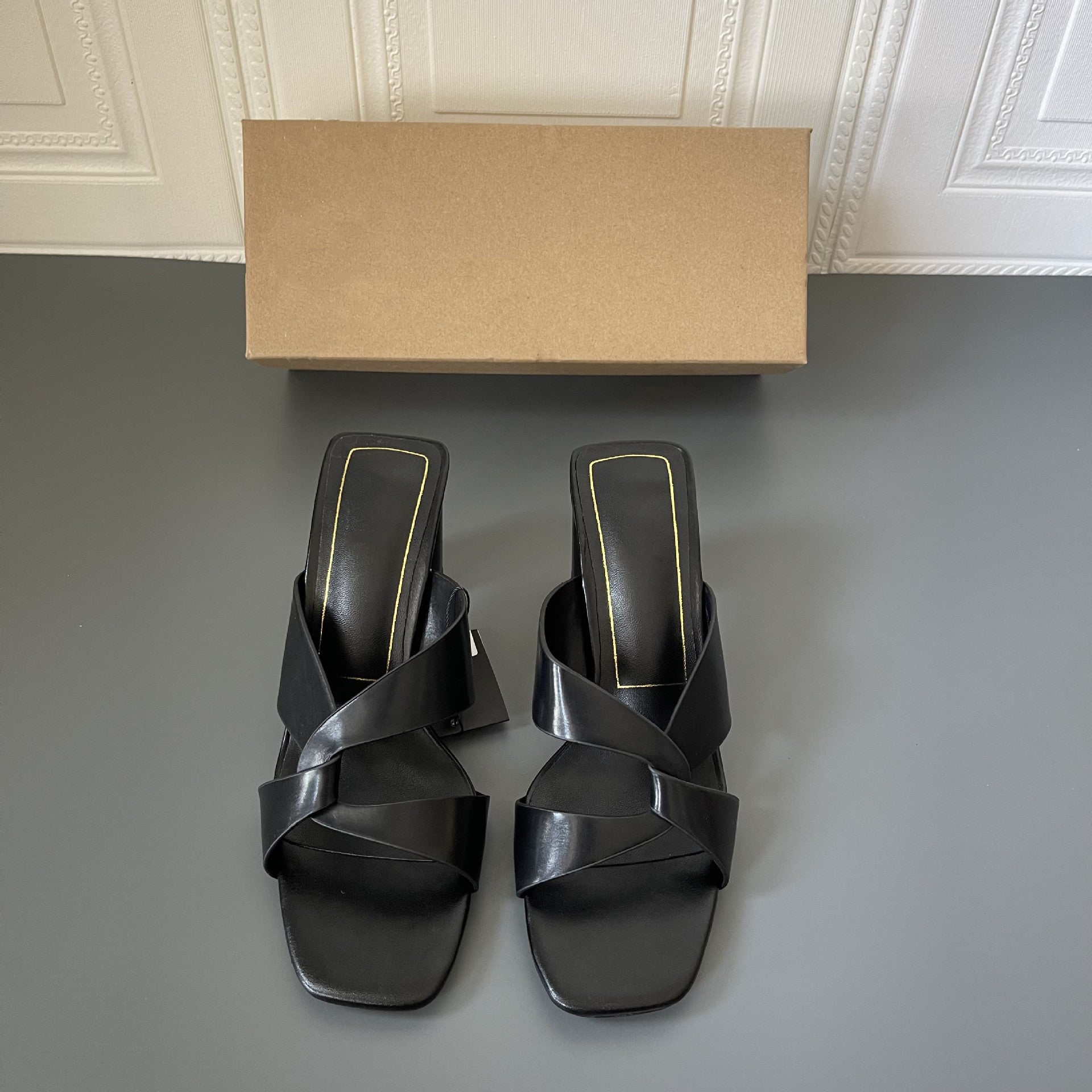 Z Home Spring Women's Shoes Brown Thick Heel Simple Open Toe Outdoor Wear High Heel Sandals 3