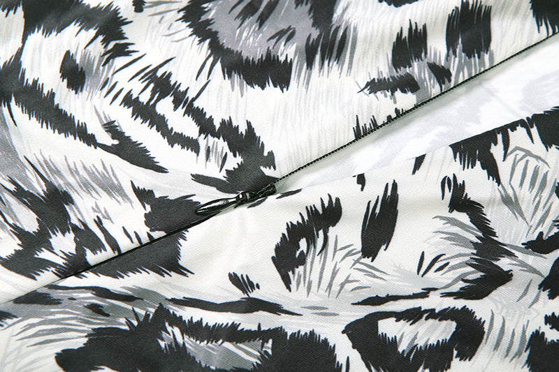 Autumn Women's Fashion Leopard Print Semi-High Neck Sexy Tight Fitting Jumpsuit 17