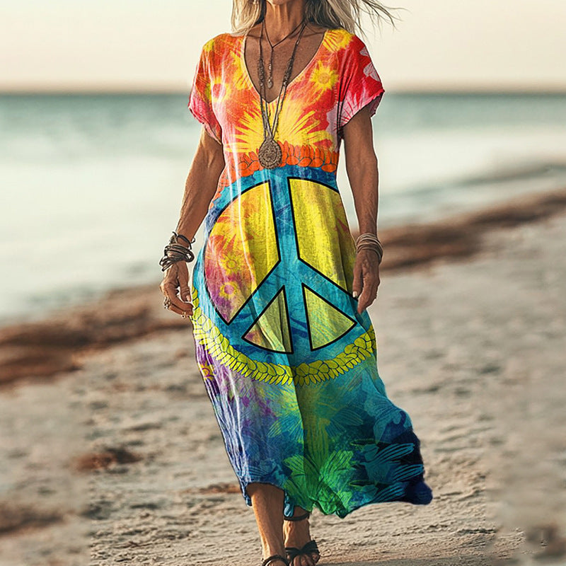 Women Spring Summer Bohemian Holidays Dress