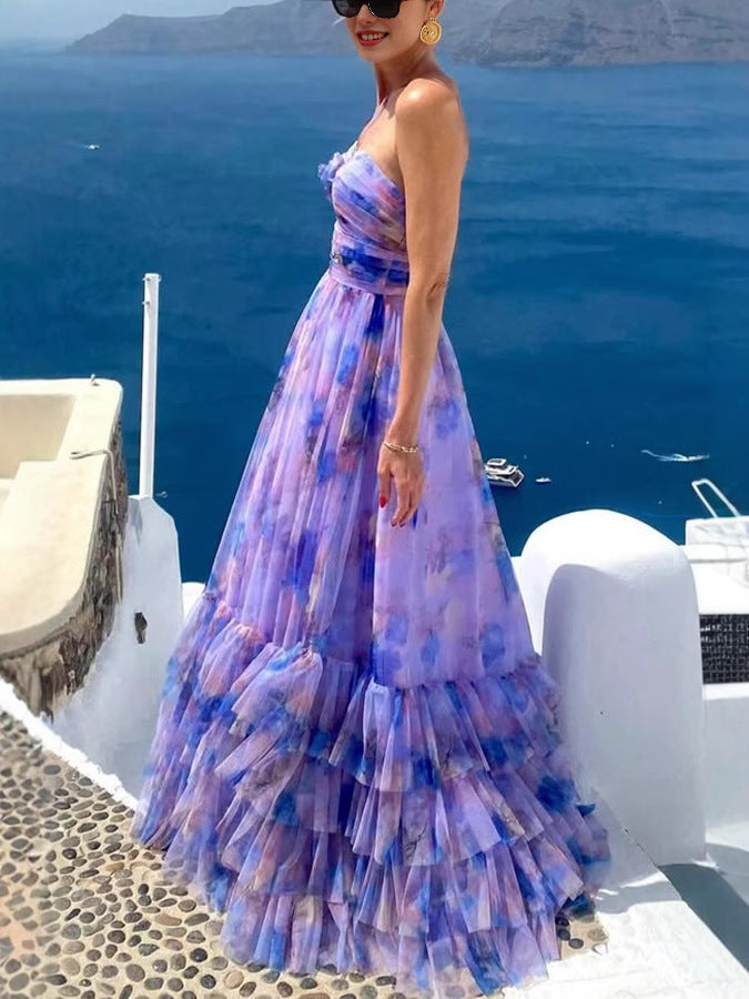 Womenƒ??s Floral Sleeveless Strap Maxi Dress 6