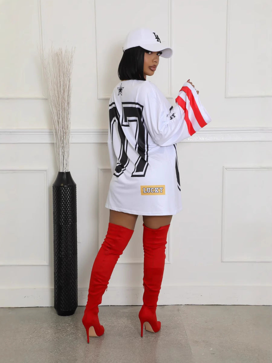 Fashion Street Print Loose Casual Dress 5