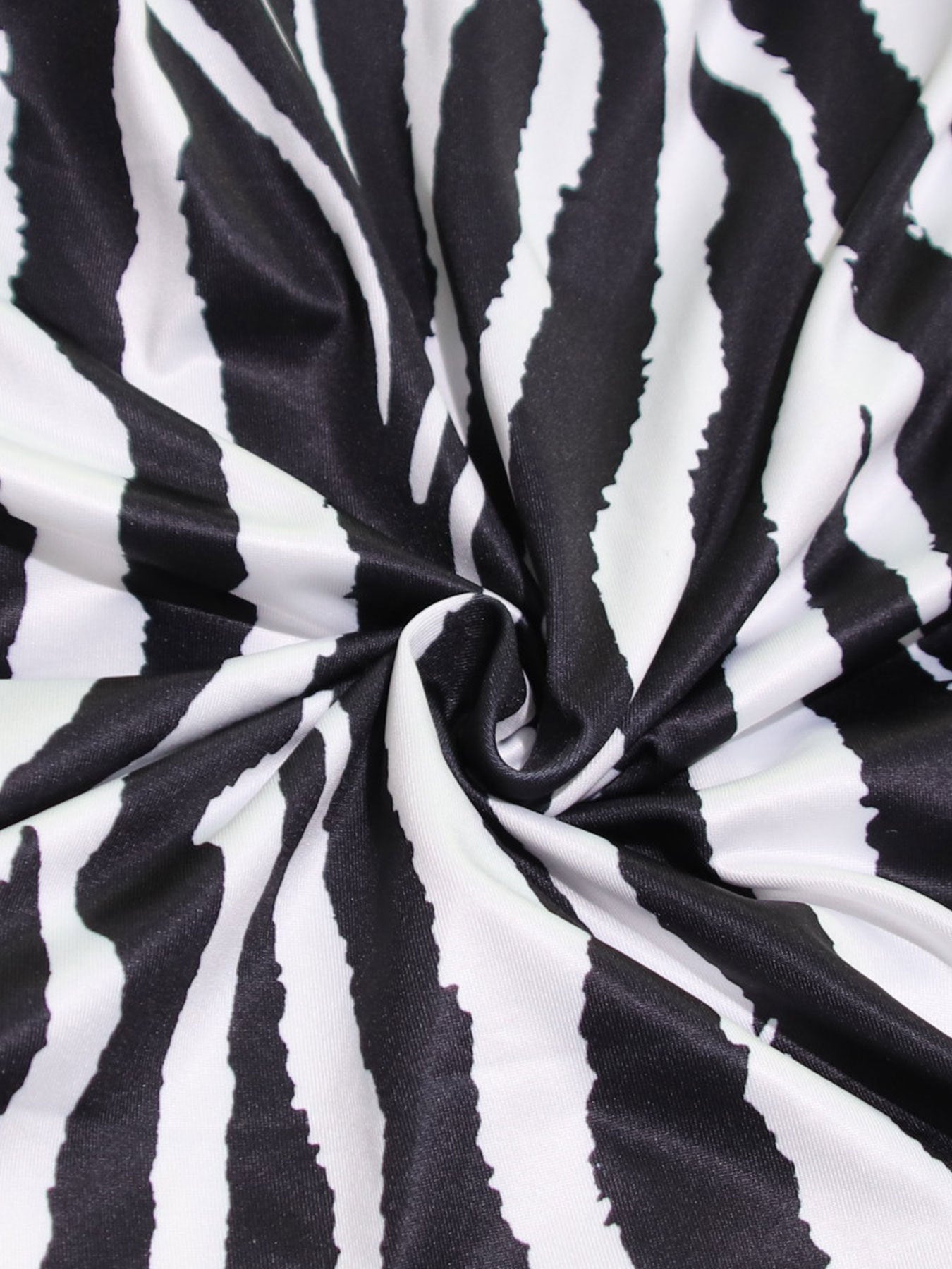 Plus Size Women's Sexy Zebra Print Slim Split Slim Fit Fashion Long Dress 8